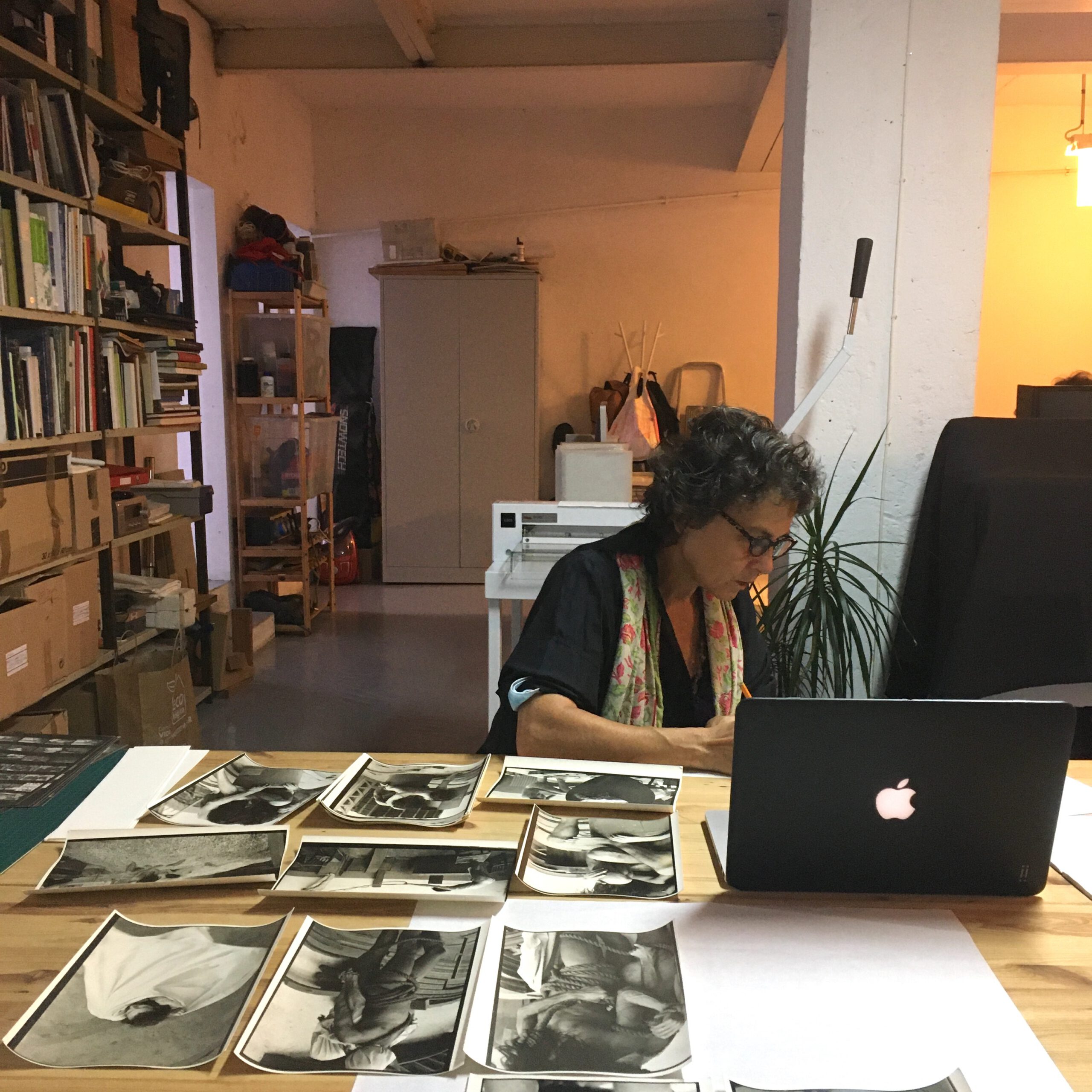 The Studio An artist at work editing prints in the studio
